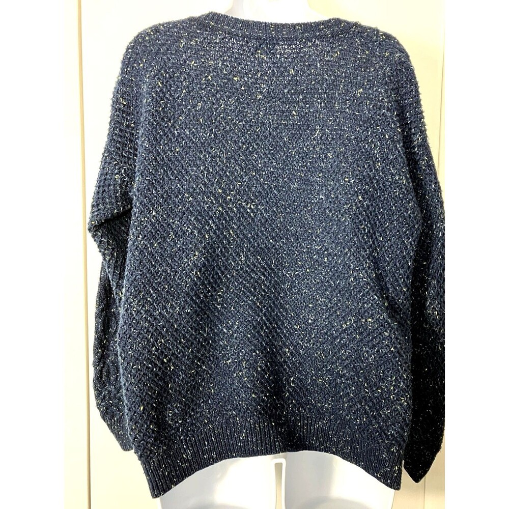Time and Tru Womens Blue Speckled Knit Sweater Large - Picture 7 of 7